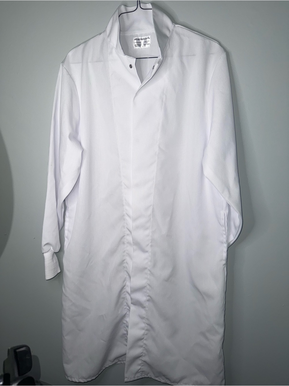 White Men's Long Button-Front Shirt Jacket